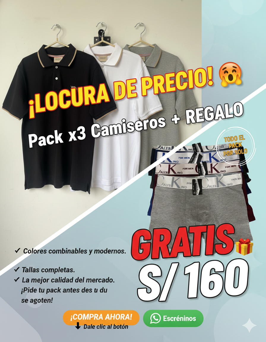 Combo Burberry|| 3 Polos Camiseros Burberry|| 3 Boxers CalebKing