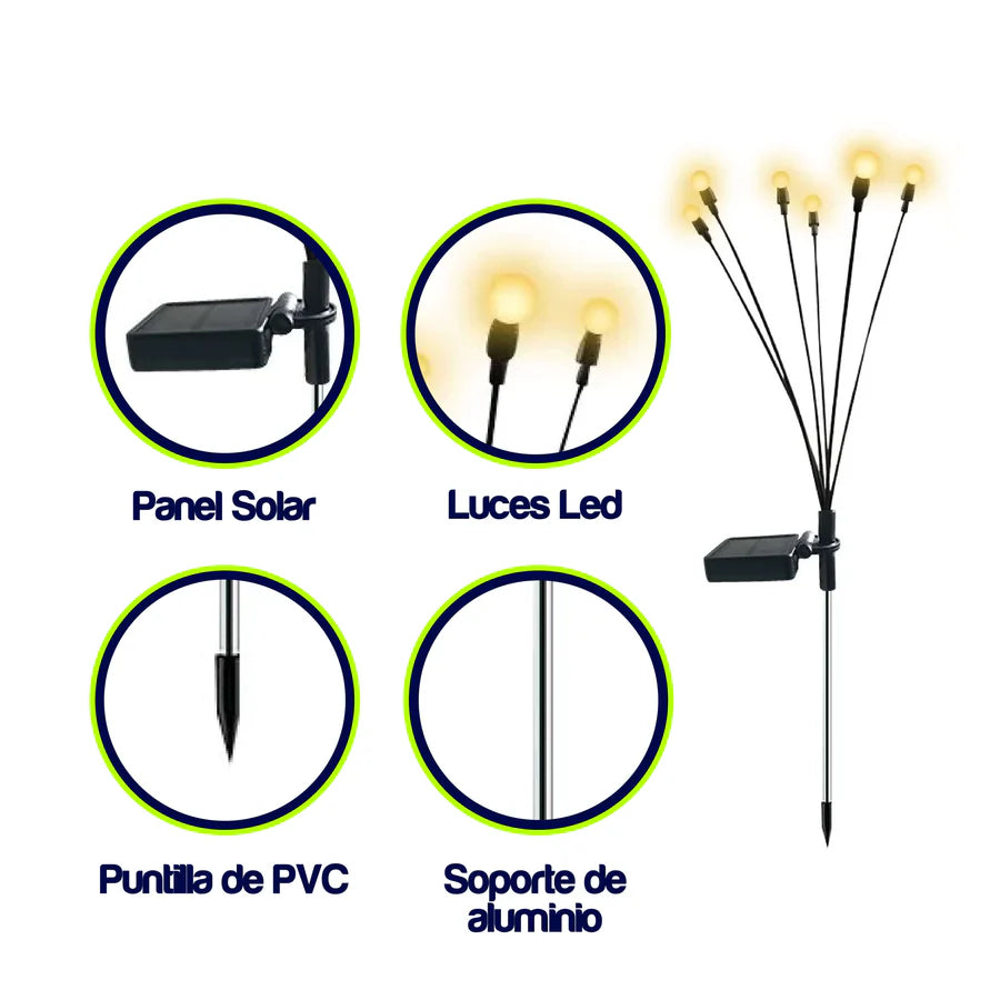 LUCES DECORATIVAS LUCIERNAGAS SOLARES