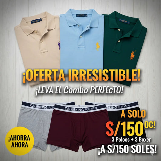 Pack Ralph || 3 Polos Camiseros Ralph Lauren || 3 Boxers CalebKing